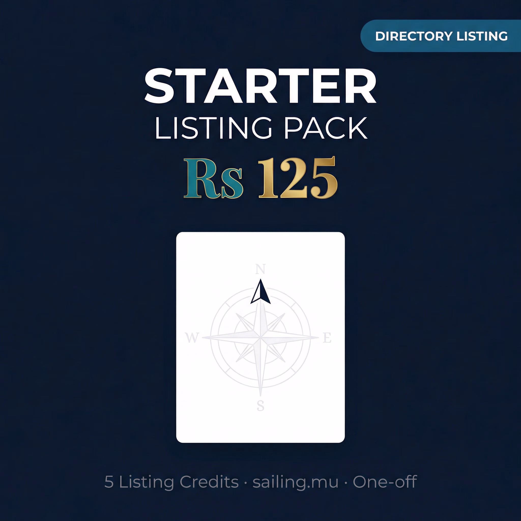 starter_pack_product sailing.mu — Starter Listing Pack (Rs 125)